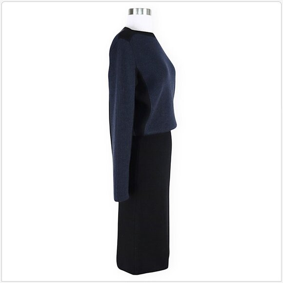 Alaïa Navy Black Colorblock Blouson Wool Sweater Dress $3940 New NWT 40 8 - Picture 6 of 10